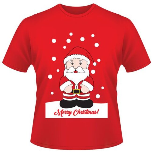 Kerst T-shirt Kerstman - Medium