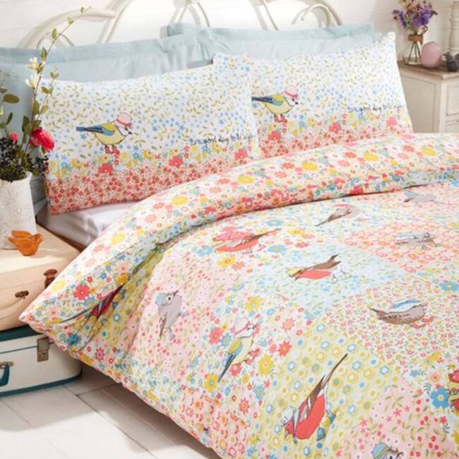 Dekbedovertrek Hey Birdie - pPolykatoen - Lits-jumeaux (230x220 + 2st 50x75cm)