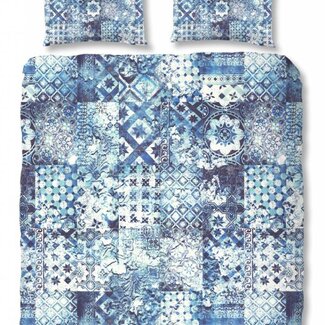 ZouZou Katoensatijn dekbedovertrek Ernesto blauw  - 200x220 cm