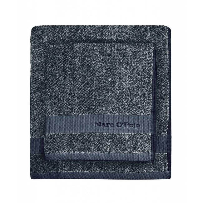 Washandje - Melange - marine - zilver - 16x22 cm - per stuk