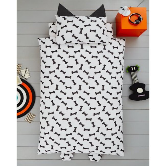 Polykatoen dekbedovertrek Mopshond 3D - 135x200 + 50x75 cm