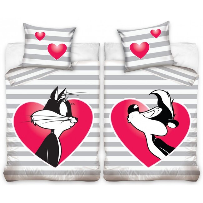 Penelope Pussycat &  Pepe Le Pew  dekbedovertrek - 140x200 cm