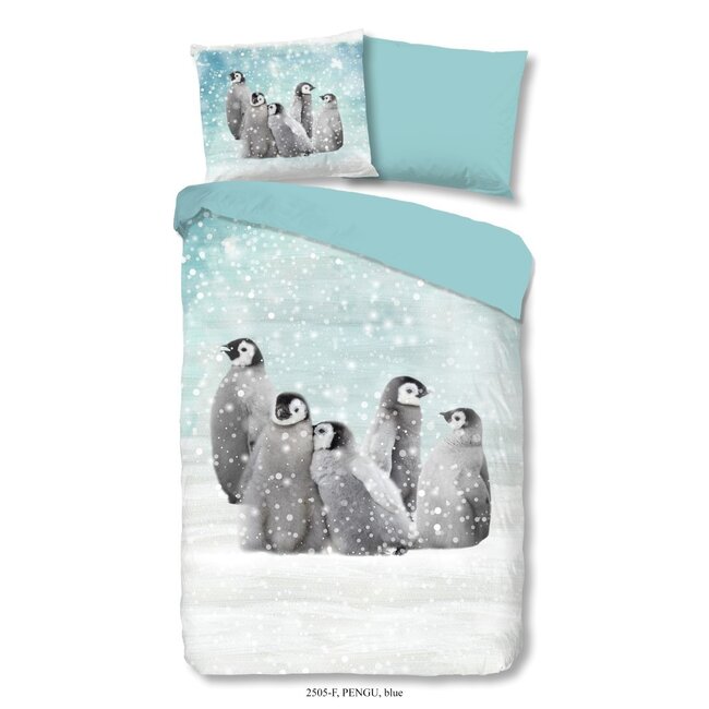 Flanel kinderdekbedovertrek Pinguïns - 140x220 + 60x70 cm