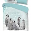 Flanel kinderdekbedovertrek Pinguïns - 140x220 + 60x70 cm