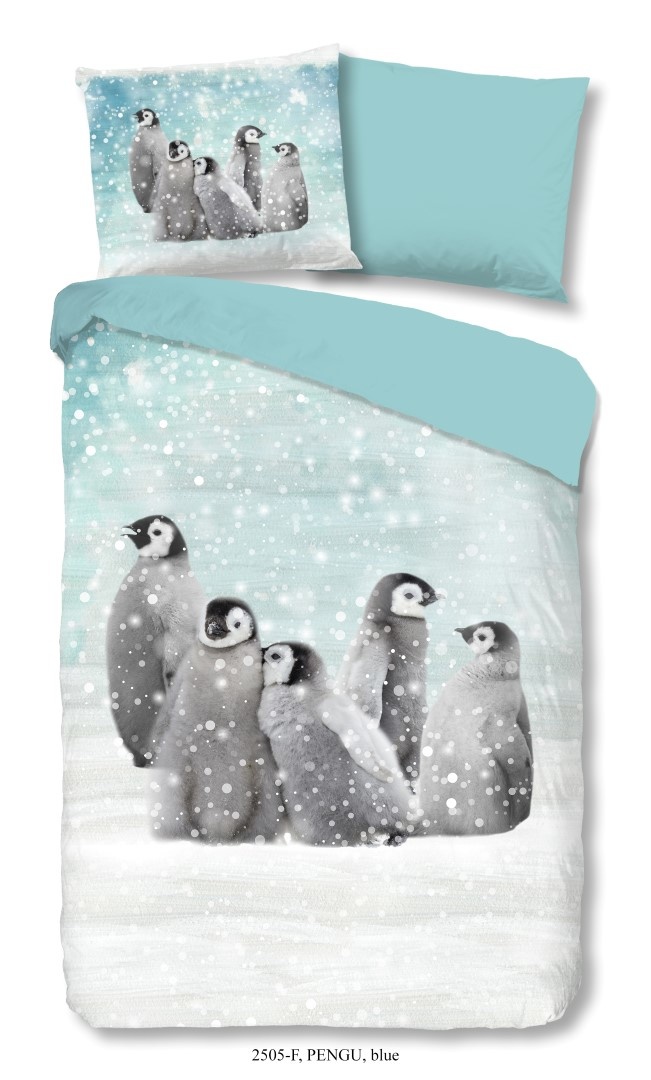 Dekbedovertrek Pinguïns - flanel - 140x220 + 60x70 cm