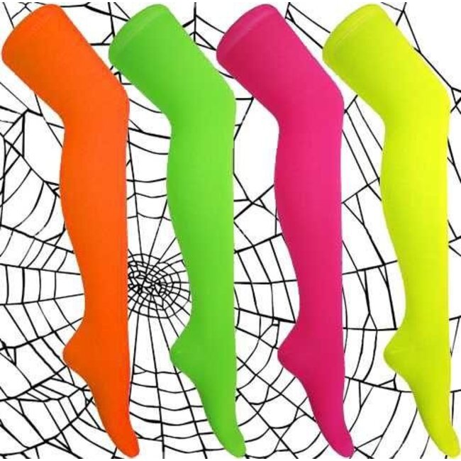 Neon Over Knee kousen (Per 1 paar) - Groen