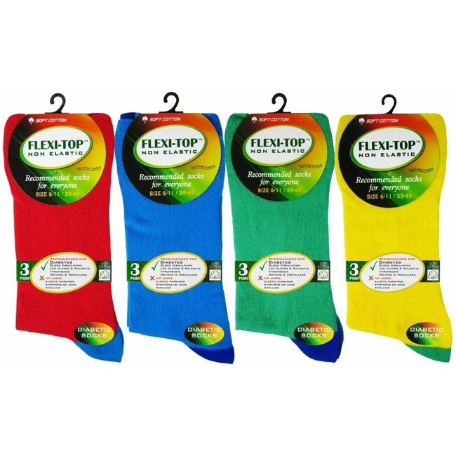 Tropicolour sokken met Flexi-Top zonder elastiek (Per 3 paar)