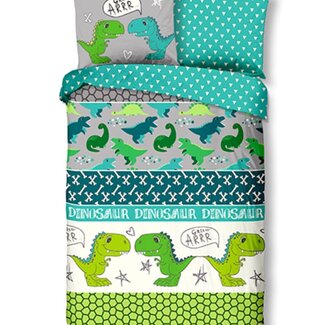 Good Morning Dekbedovertrek Dinosaurus - Katoen - eenpersoons