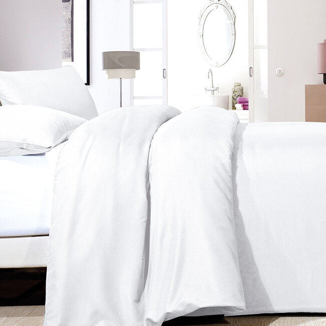 Microvezel dekbedovertrek Satin point - wit