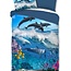 Katoen kinderdekbedovertrek Dolfijnen & vissen - 140x220 + 60x70 cm