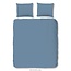 Katoensatijn dekbedovertrek uni ice blauw