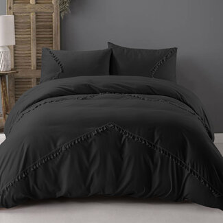 ZENsation Microvezel dekbedovertrek Fashion Lace - zwart - eenpersoons