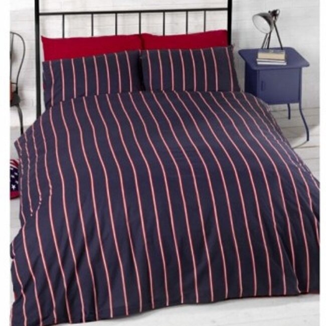 Polykatoen fekbedovertrek Don't wake me up navy