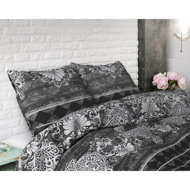 Katoen dekbedovertrek  Elite - antraciet - 140x220 + 60x70 cn