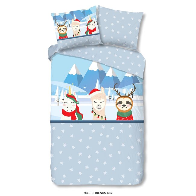 Flanel kinderdekbedovertrek Friends - 140x220 + 60x70 cm