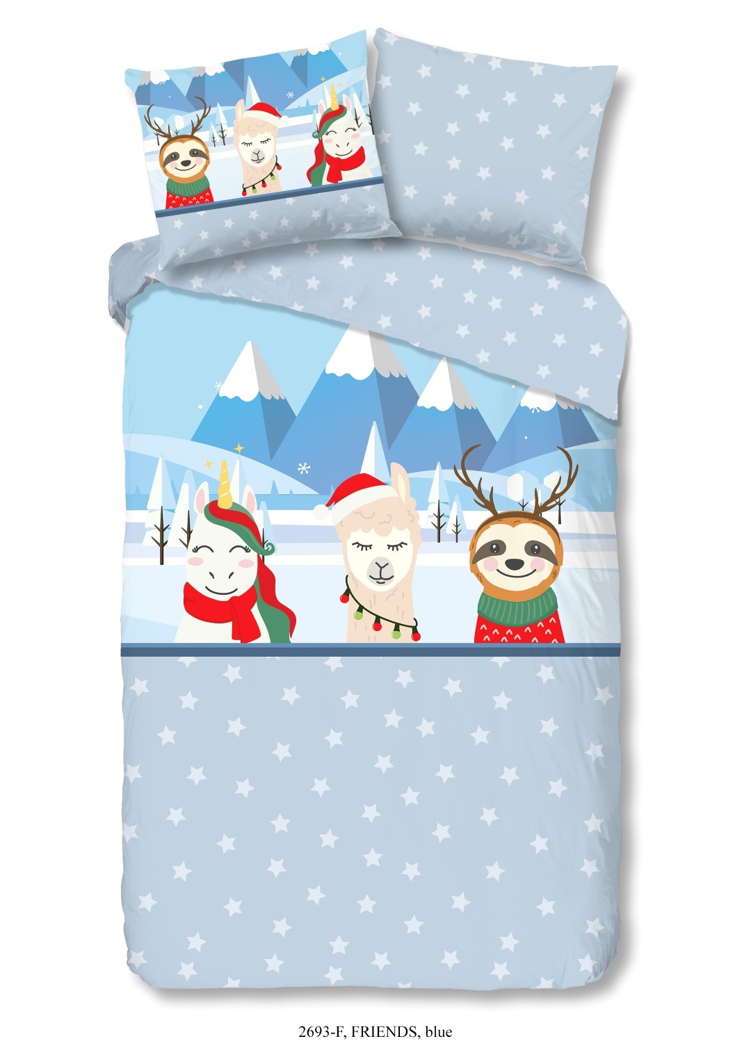 Good morning flanel kinderdekbedovertrek Friends - 140x220 + 60x70 cm - katoen