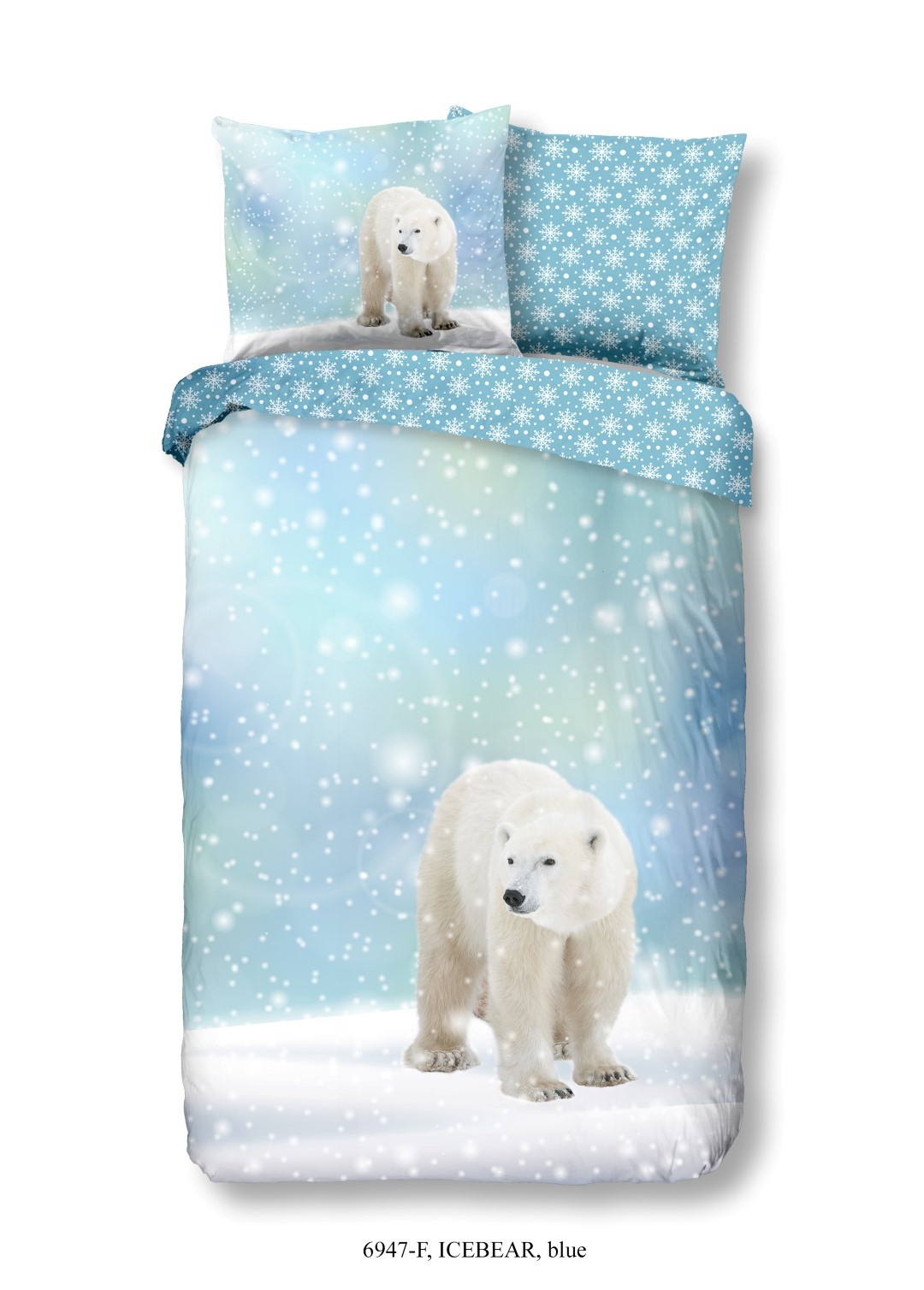 Flanel dekbedovertrek IJsbeer - 140x220 + 60x70 cm