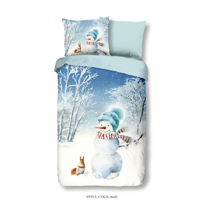 Flanel kinderdekbedovertrek Sneeuwpop - 140x220 + 60x70 cm