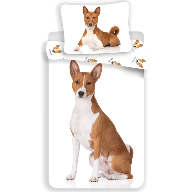 Katoen kinderdekbedovertrek Basenji - 140x200 + 70x90 cm