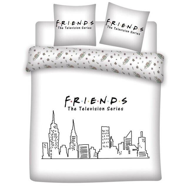 Microvezel dekbedovertrek - Friends skyline - 240x220 cm