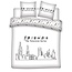 Friends Microvezel dekbedovertrek - Friends skyline - 240x220 cm