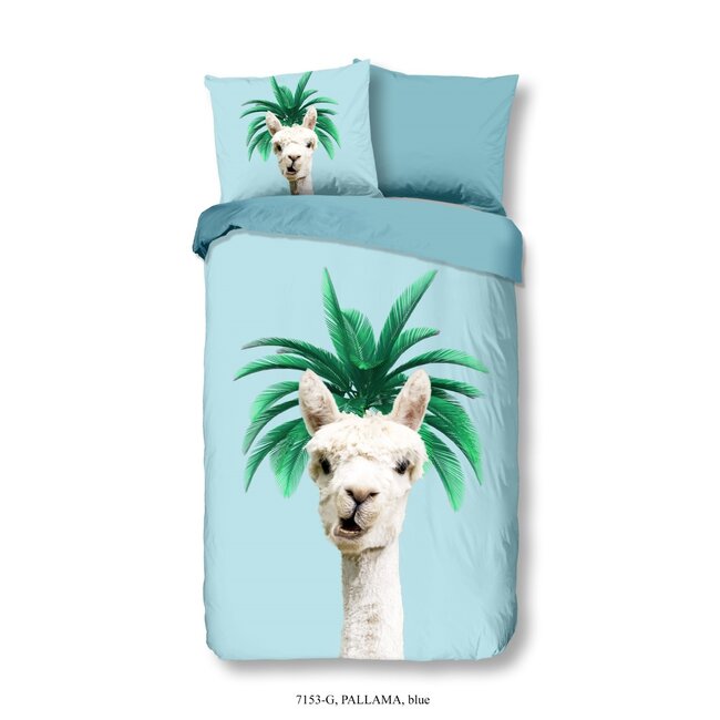 Katoen kinderdekbedovertrek Lama palm - 140x220 + 60x70 cm