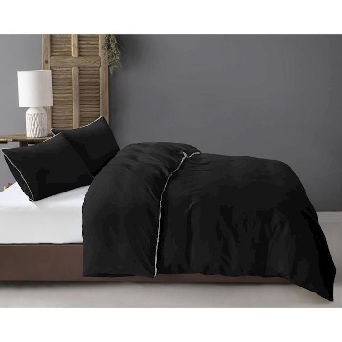 ZENsation dekbedovertrek Ball Fringe - zwart - 140x220 cm