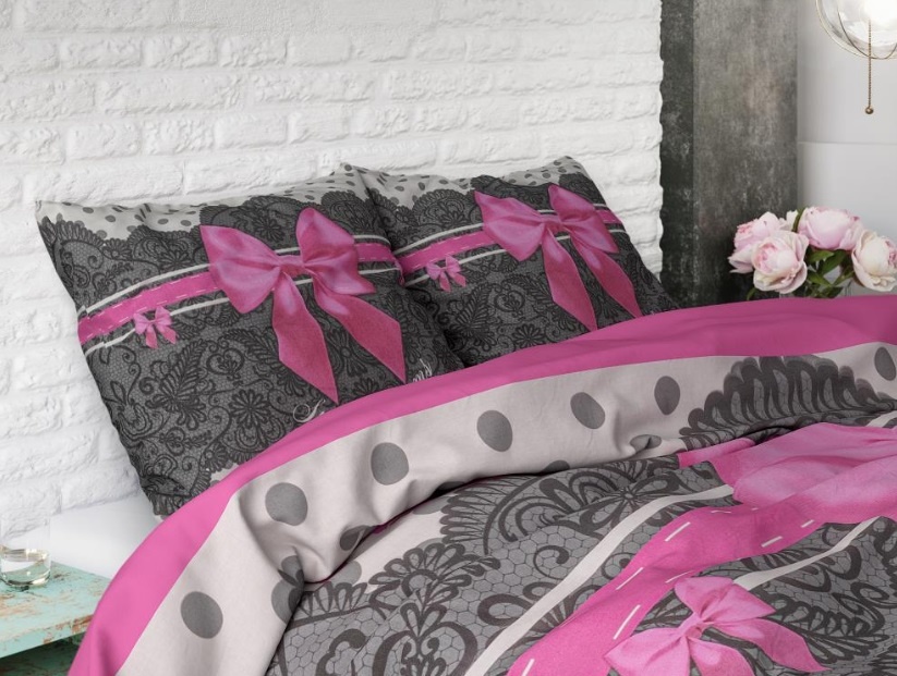Dekbedovertrek Romance roze - katoen