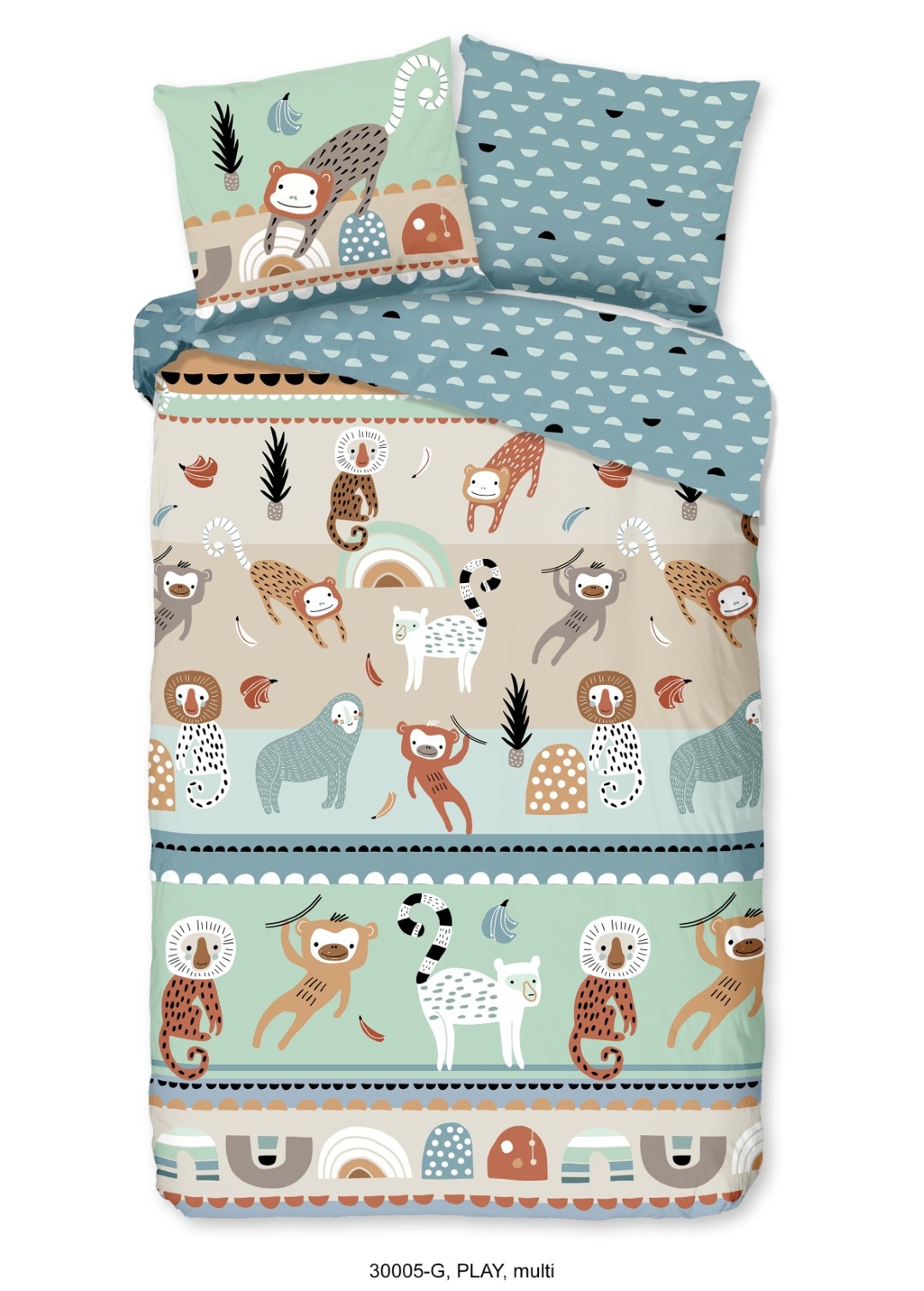 Good morning dekbedovertrek play animals - katoen 140x220 + 60x70 cm