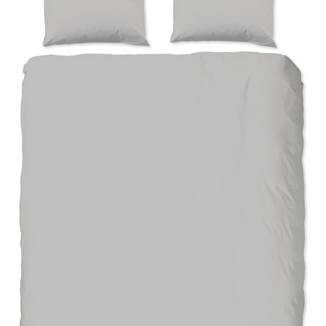 Dekbedovertrek uni grijs - katoen