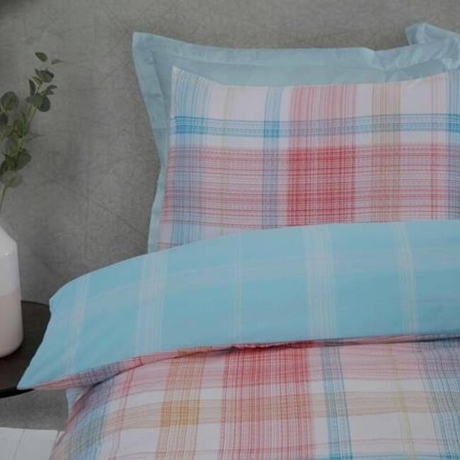 Polykatoen dekbedovertrek Check multi