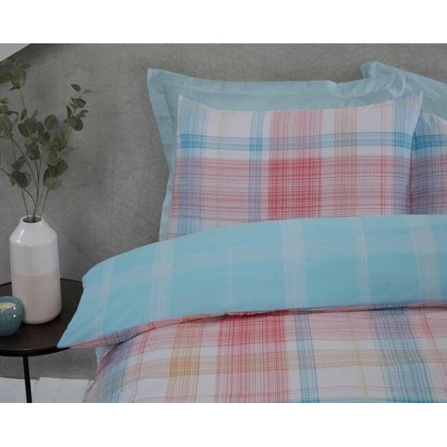 Polykatoen dekbedovertrek Check multi