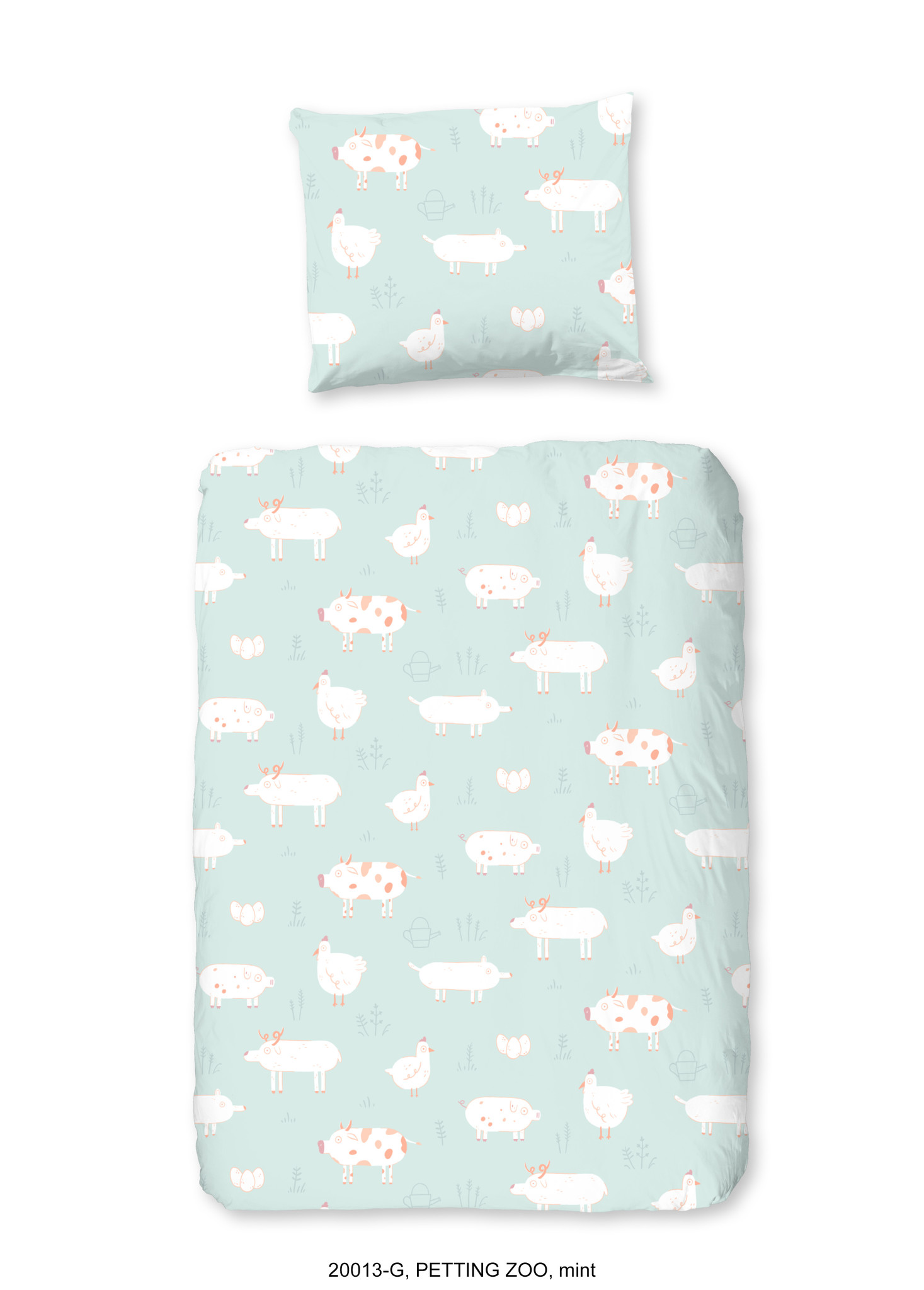 Good Morning dekbedovertrek Farm animals - 140x220 + 60x70 cm - katoen