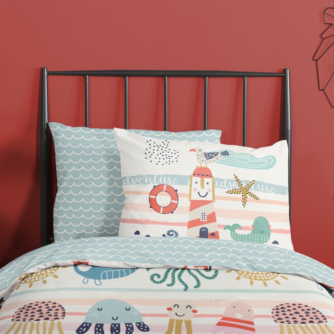 Katoen kinderdekbedovertrek Sea - 140x220 + 60x70 cm
