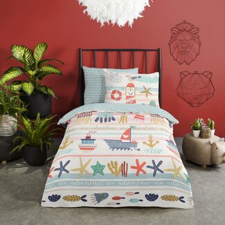 Good Morning Katoen dekbedovertrek Sea - eenpersoons