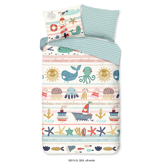 Katoen kinderdekbedovertrek Sea - 140x220 + 60x70 cm