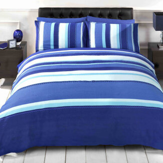 Finest Homeware Polykatoen dekbedovertrek Detroit blauw