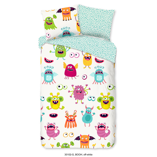 Katoen kinderdekbedovertrek monsters - 140x220 + 60x70 cm