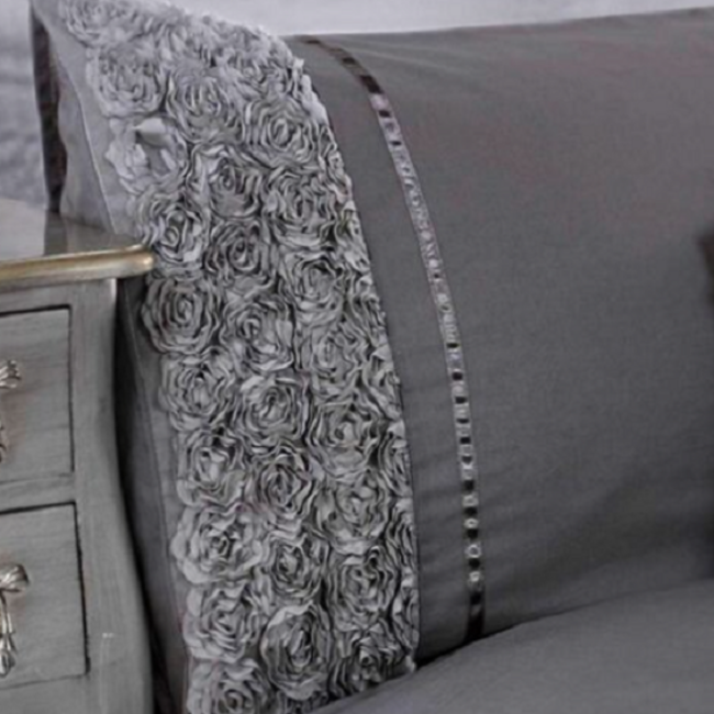 Polykatoen dekbedovertrek Limoges grijs