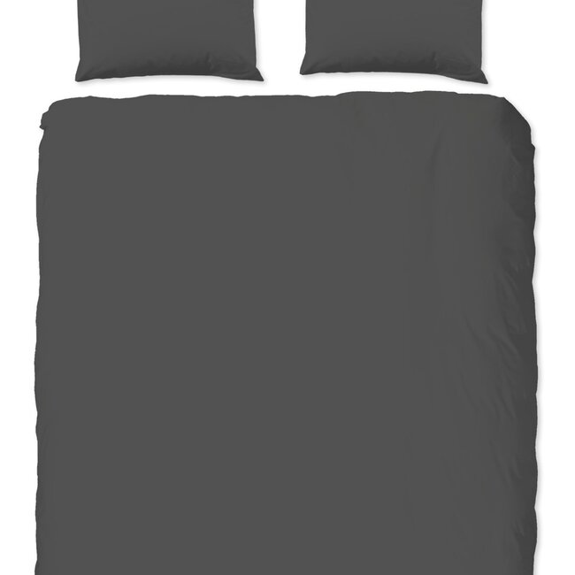 Katoensatijn dekbedovertrek uni antraciet