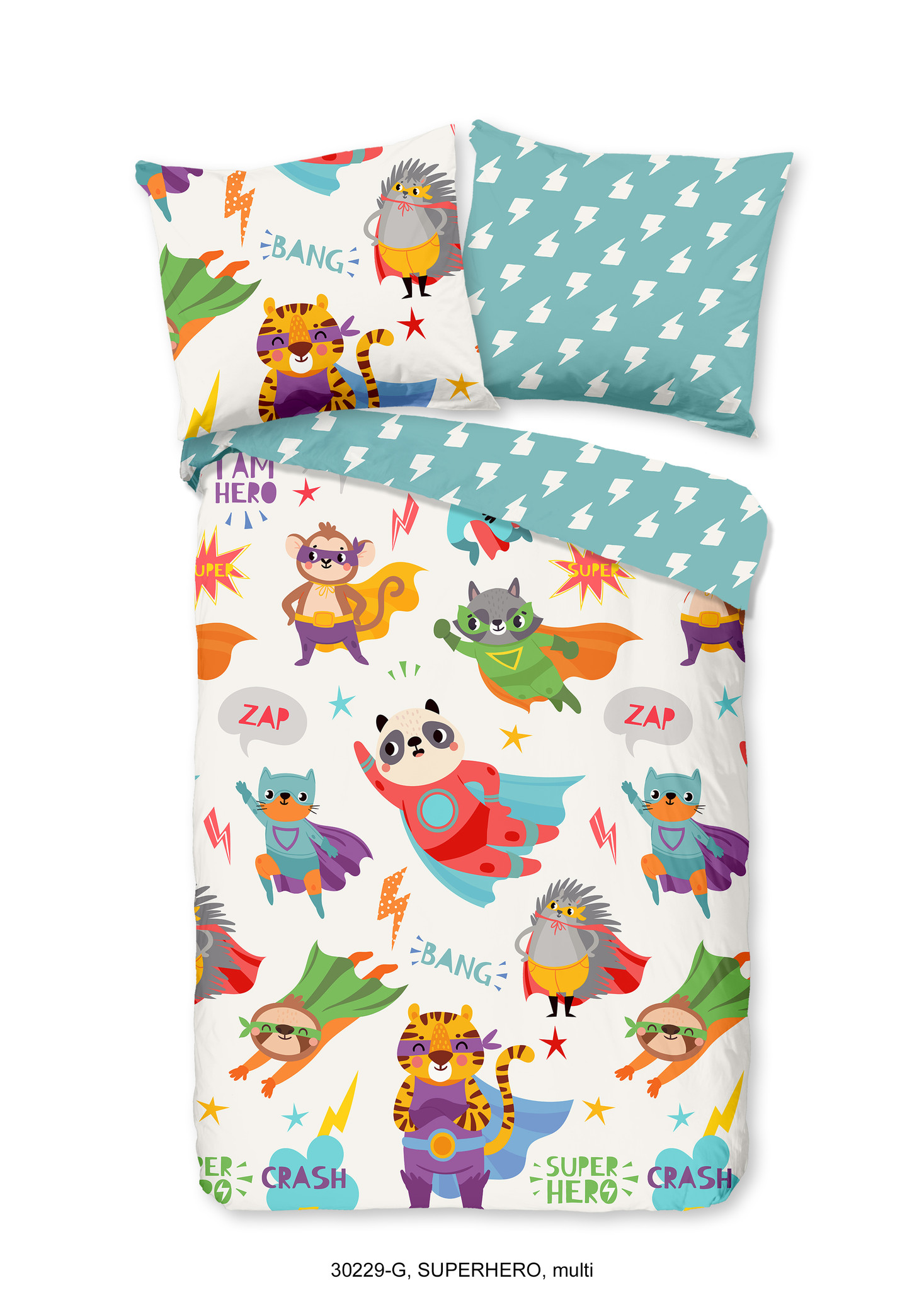 Good Morning kinderdekbedovertrek Super hero - 140x220 + 60x70 cm - katoen