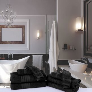 Good Morning Handdoekken - katoen 500gr/m² - zwart