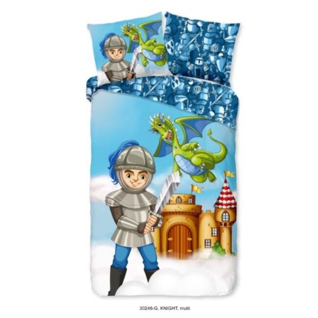 Katoen kinderdekbedovertrek Knight - katoen - 140x220 + 60x70 cm