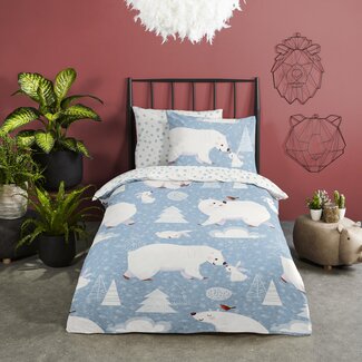 Good Morning Flanel dekbedovertrek Northpole - eenpersoons