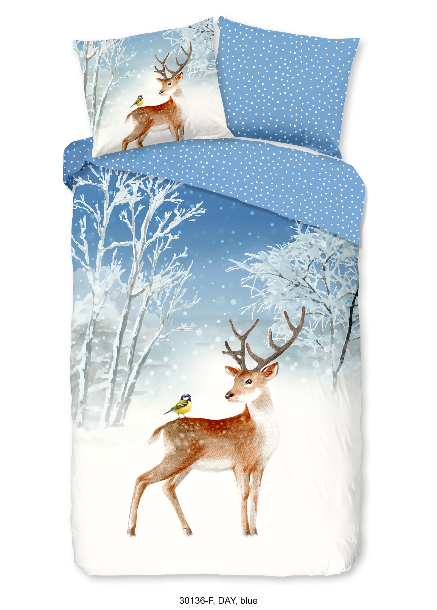 Good Morning dekbedovertrek Hert - flanel - 140x220 + 60x70 cm
