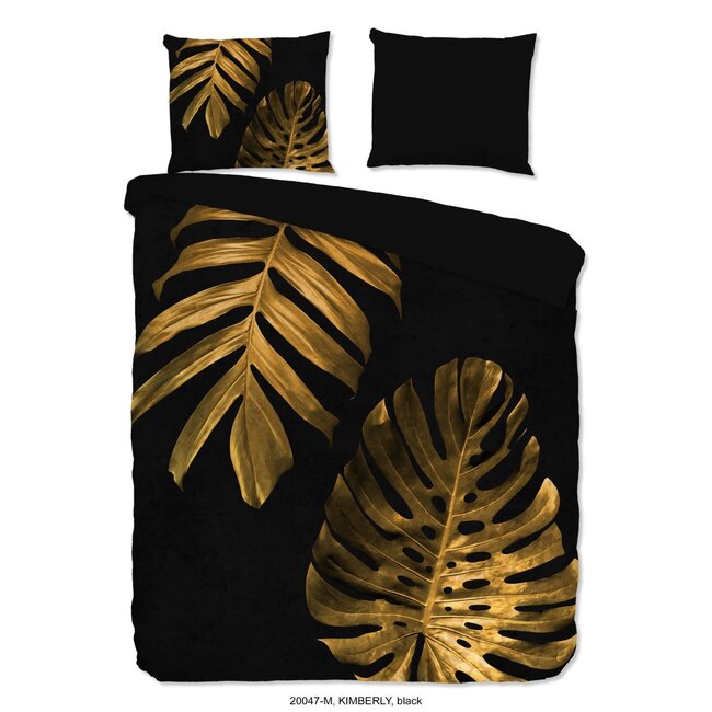 Microvezel dekbedovertrek Monstera gold
