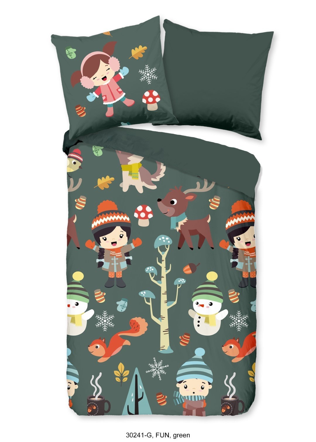 Good Morning kinderdekbedovertrek winter forest - katoen - 140x220 + 60x70 cm