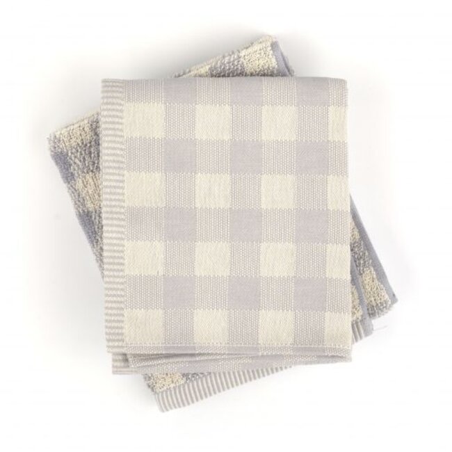 Handdoek Check Grijs