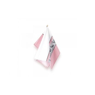 Cooksmart Theedoek Kippen roze