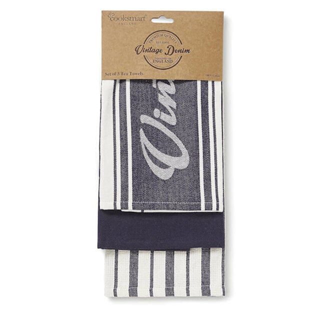 Theedoek (Per 3st.) Oxford Denim